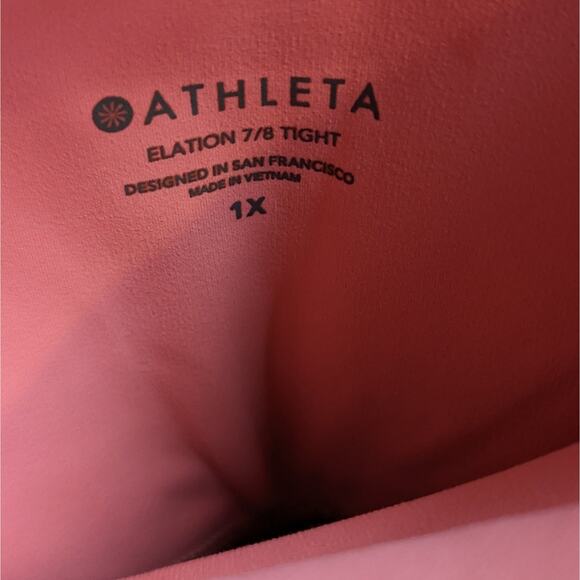 Athleta Elation 7/8 Tight Pink Blue Tie Dye Activewear Gym Workout Leggings 1X - Picture 8 of 10